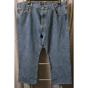 Levis 501 Button Fly Jeans Mens 42x25 Blue Classic Straight‎ Tag 42x30 Work